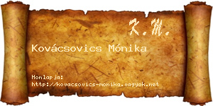 Kovácsovics Mónika névjegykártya